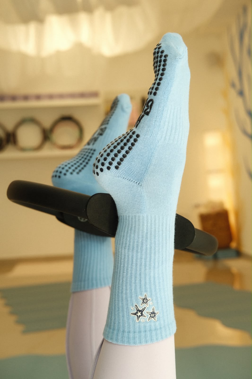 Blue Stars Grip Socks