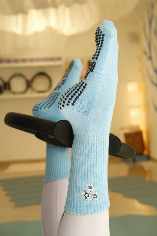 Blue Stars Grip Socks